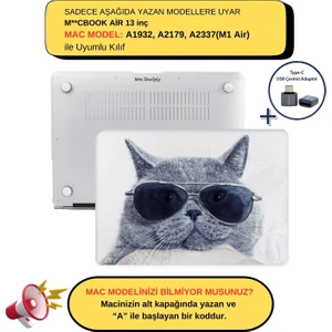 Macbook Air M1 Kılıf 13 inç A1932 A2179 A2337 ile Uyumlu Cat01NL