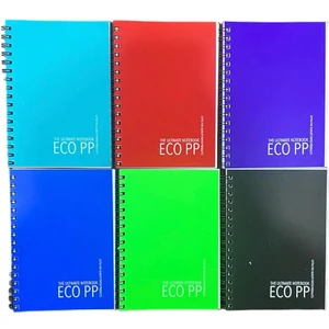 Eco Pp Spiralli Pp Kapak Defter A6 Cep Boy 60 Yp. 6 Adet  Kareli