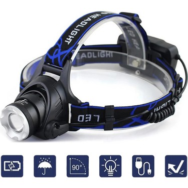 Tarez GP-365 Su Geçirmez Kafa Feneri, Zoom Q5 LED Şarj Fiyatı