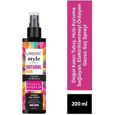 URBAN Care Style Guide 200 ml Gazsız Saç Spreyi Doğal ve Kalıcı Tutuş ile Elektriklenmeyi
