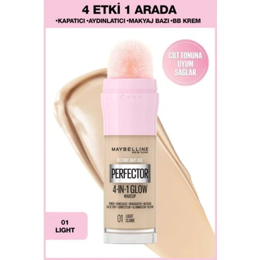 Maybelline New York Instant Perfector Glow 4 Etki 1 Arada Fondöten- 01