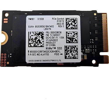 Samsung Pm9B1 512GB M.2 2242 NVMe SSD 2000 MB/s Okuma ve Fiyatı