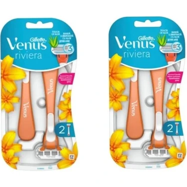 Gillette Venus Riviera Kadın Tıraş Makinesi - 3 Bıçaklı, Döner Başlıklı ve Aloe Vera İçeren