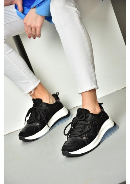 S973413104 Siyah Kumaş Spor Ayakkabı Sneakers