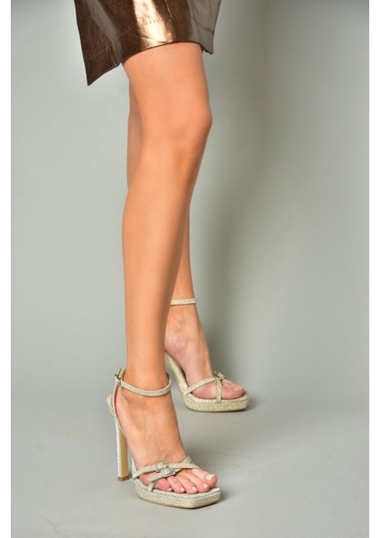 S569616114 Altın Sim Yüksek Topuklu Kadın Ayakkabı modelleri