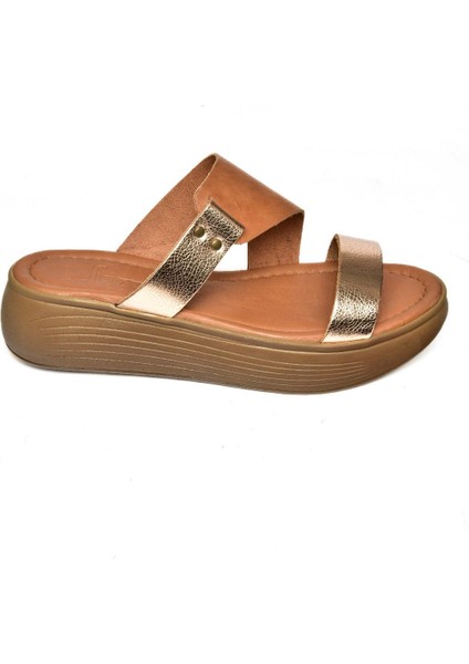 S291059703 Taba/bakır Deri Kalın Tabanlı Kadın Terlik indirimleri
