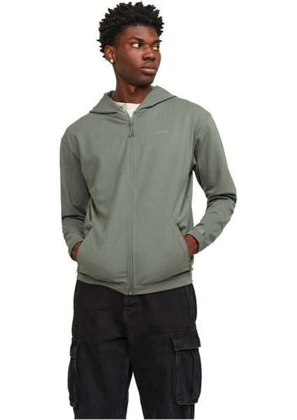 Jack & Jones 12253764  Jcocloud Sweat Zip Yeşil