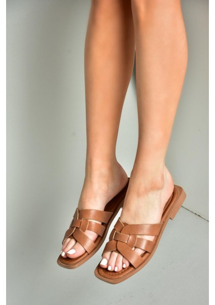 S291045603 Taba Deri Kadın Terlik fiyatları