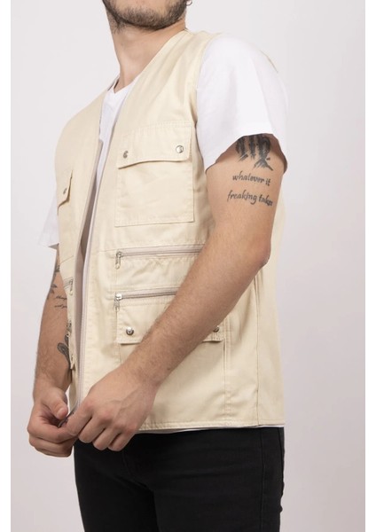 Erkek Tümrenkler Yazlık Kumaş Avcı Yelek Çok Cepli Baba Büyük Beden Rahat Battal fiyatları