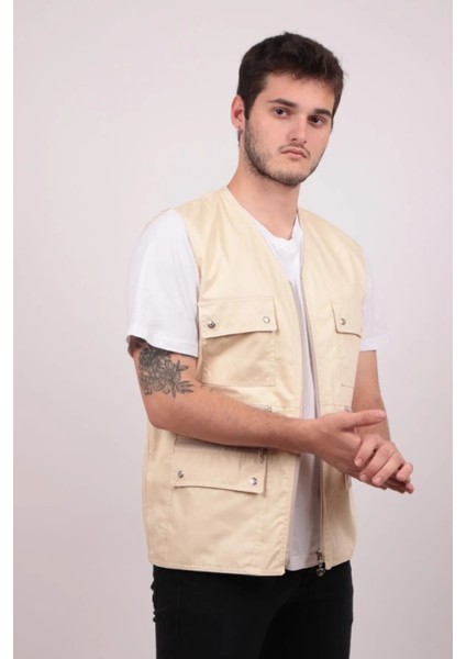 Erkek Tümrenkler Yazlık Kumaş Avcı Yelek Çok Cepli Baba Büyük Beden Rahat Battal modelleri