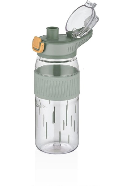 550ML Rahat Içim Desenli Silikon Gövde Kilitlenebilir Kapaklı Polikarbon Matarası Yeşil SM-VGN-3001 fiyatları