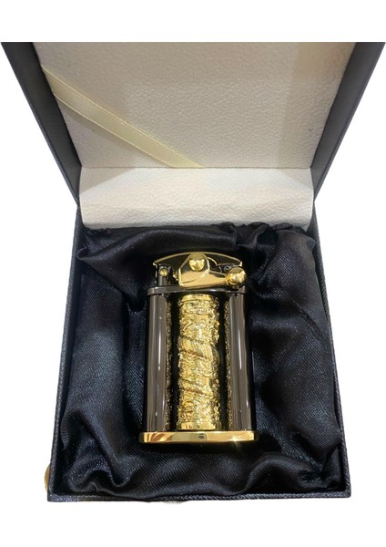 Füme Sarı Ejderha Kabartmalı Silindir Benzinli Çakmak 109329 indirimleri