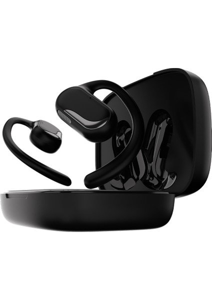 FutureMate Pro BT 5.2 IPX5 Su Geçirmez ENC Çevresel Gürültü Engelleme 4 Mikrofonlu Open-Ear Kablosuz Kulak İçi Kulaklık Siyah