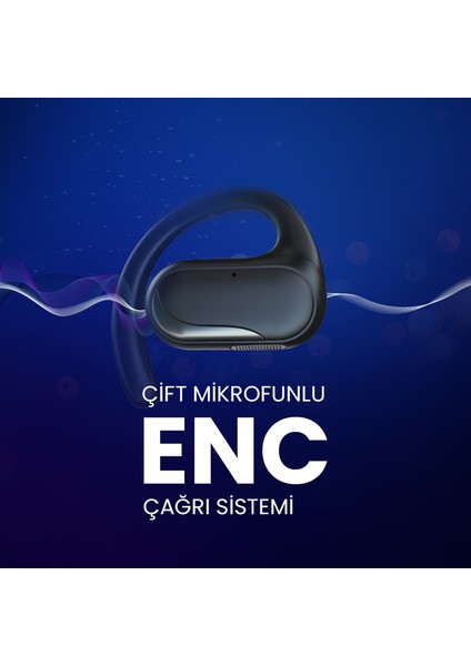 FutureMate Pro BT 5.2 IPX5 Su Geçirmez ENC Çevresel Gürültü Engelleme 4 Mikrofonlu Open-Ear Kablosuz Kulak İçi Kulaklık Siyah indirimleri