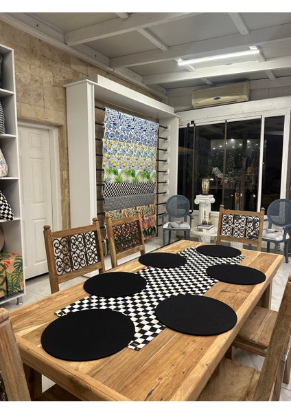 Dama Desenli Runner Supla Takım