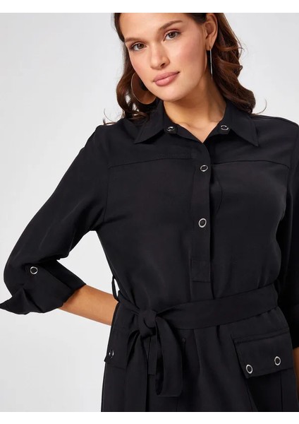 Kargo Cepli Metal Aksesuarlı Elbise 68301 fırsatları