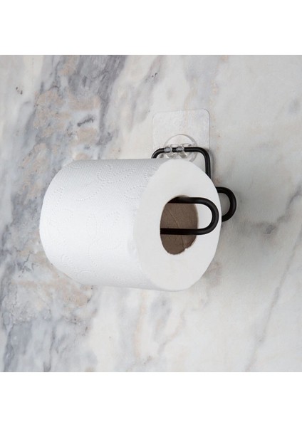 Sticker Yapışkanlı Siyah Açık Tuvalet Kağıtlığı Wc Kağıtlık Tutucu