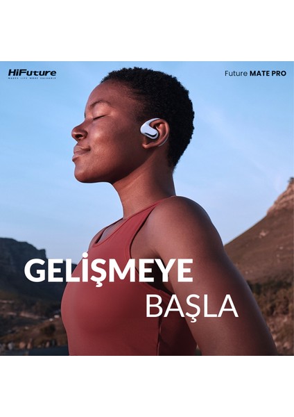 FutureMate Pro BT 5.2 IPX5 Su Geçirmez ENC Çevresel Gürültü Engelleme 4 Mikrofonlu Open-Ear Kablosuz Kulak İçi Kulaklık Beyaz/Gri