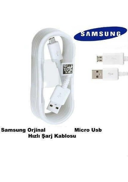 Samsung Micro USB Şarj Veri Kablosu Beyaz - ECB-DU4EWEGSTD