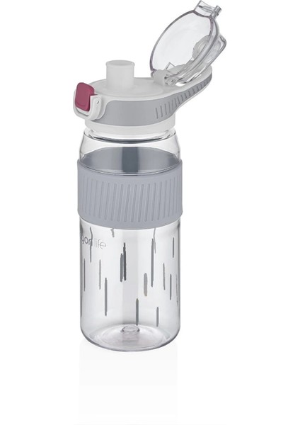 550ML Rahat Içim Desenli Silikon Gövde Kilitlenebilir Kapaklı Polikarbon Matarası Beyaz SM-VGN-3001 fiyatları