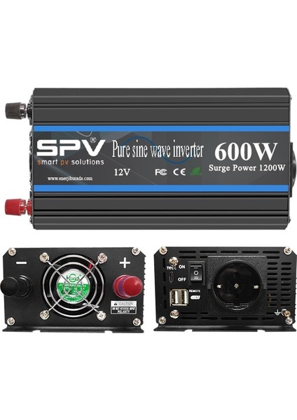 600W 12 Volt Tam Sınus Inverter - SPV-P600W