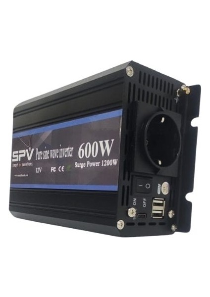 600W 12 Volt Tam Sınus Inverter - SPV-P600W