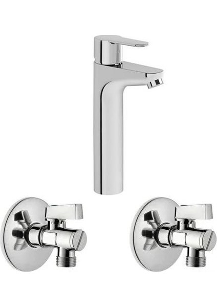 Win S Yüksek Lavabo Bataryası A42586 + A45254 Filtreli Ara Musluk 2li Set