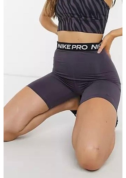Pro 365 Shorts Tights Yüksek Belli Biker Tayt Şort Gri