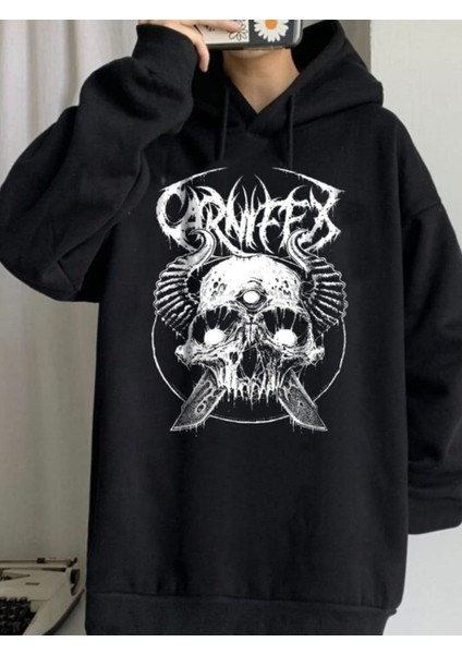 Anime Devil Demon Hoodie Outdoor Gotik Siyah Kapşonlu Sweatshirt Daily