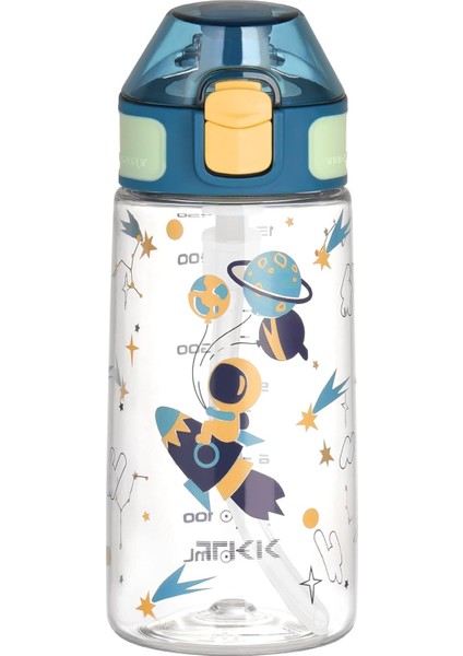 Tkk T-3002 Mavi 500ML Desenli Kalın Isırılamaz Matara