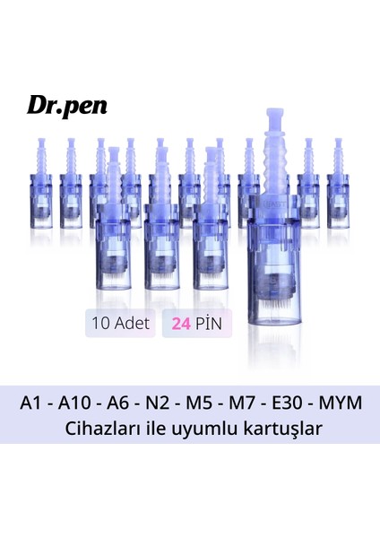 Dr.pen Dermapen Iğnesi (10 Adet) A1 - A10 - A6 - N2 - M5 - M7 - E30 - Mym Cihazları ile Uyumlu