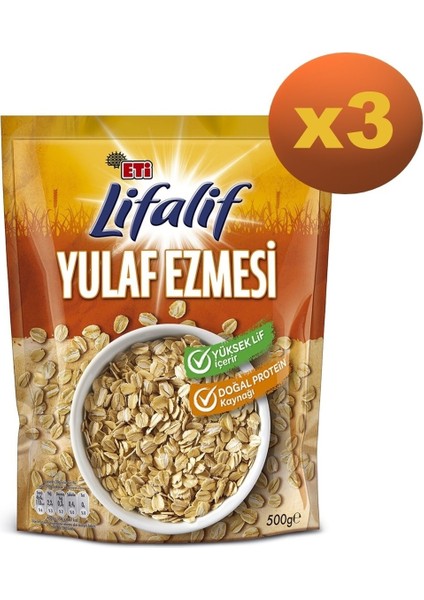 Lifalif Yulaf Ezmesi 500 gr x 3 Paket