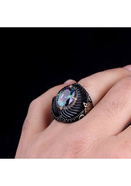 Mistik Topaz Taşlı Kerhibar Taşlı Kavuk Model Gümüş Yüzük modelleri