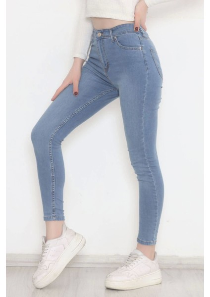 Dar Paça Kot Pantolon Açık Mavi