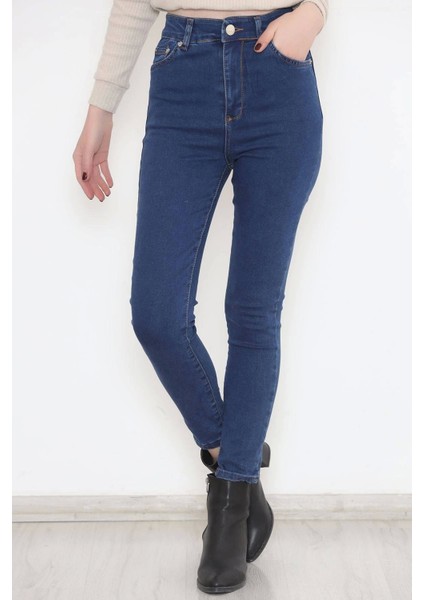 Dar Paça Kot Pantolon Mavi