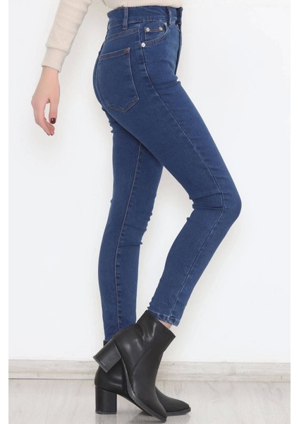 Dar Paça Kot Pantolon Mavi