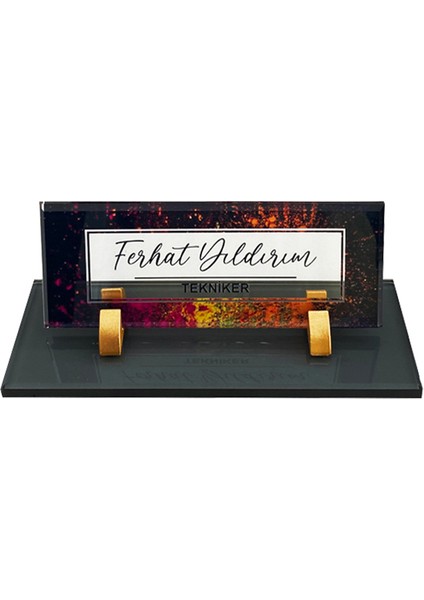 Uv Baskılı Masa Isimliği, Büro Ofis Makam Hediyesi, Masaüstü Isimlik