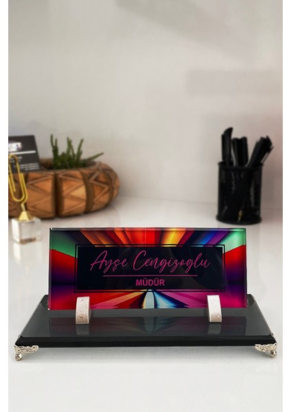 Uv Baskılı Masa Isimliği, Büro Ofis Makam Hediyesi, Masaüstü Isimlik fırsatları