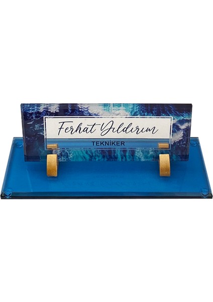 Uv Baskılı Masa Isimliği, Büro Ofis Makam Hediyesi, Masaüstü Isimlik