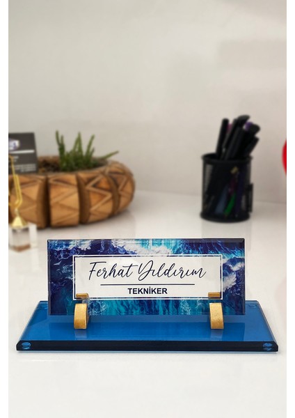 Uv Baskılı Masa Isimliği, Büro Ofis Makam Hediyesi, Masaüstü Isimlik fiyatları