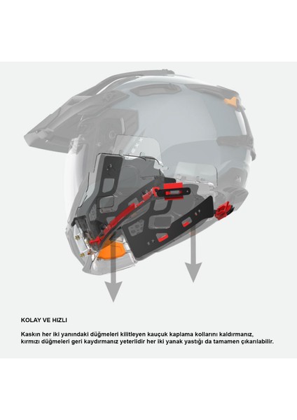 X.wed 3 Keyo Mat Gri-Kırmızı Kask