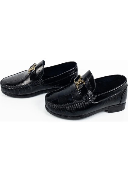 Erkek Siyah Hakiki Deri Ortopedik Topuklu Loafer Ayakkabı modelleri