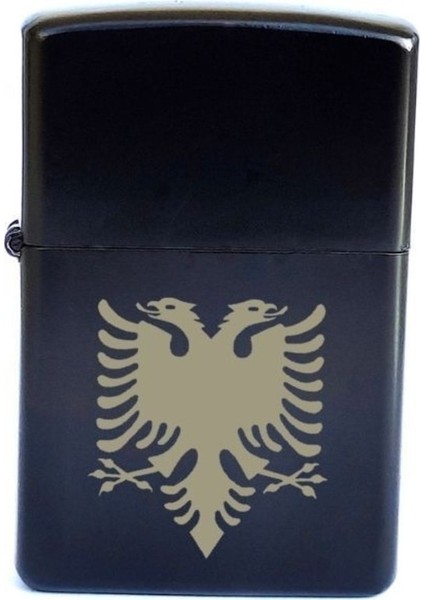 Arnavutluk Bayrağı Kartalı Resimli Siyah Metal Çakmak Albania Kartal Silinmez Lazer Baskı fiyatları