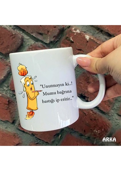 Size Özel Mum Seramik Baskılı Kupa Bardaklar