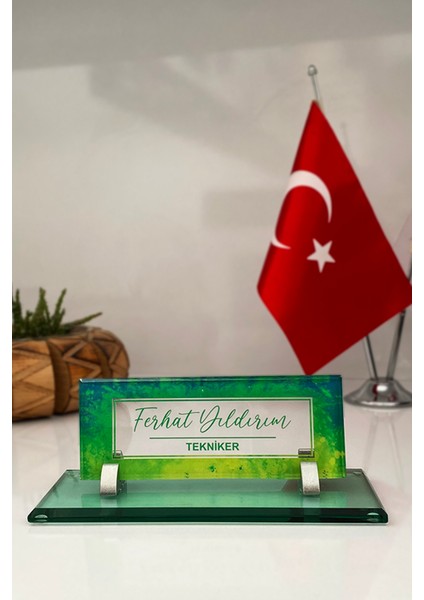 Uv Baskılı Masa Isimliği, Büro Ofis Makam Hediyesi, Masaüstü Isimlik