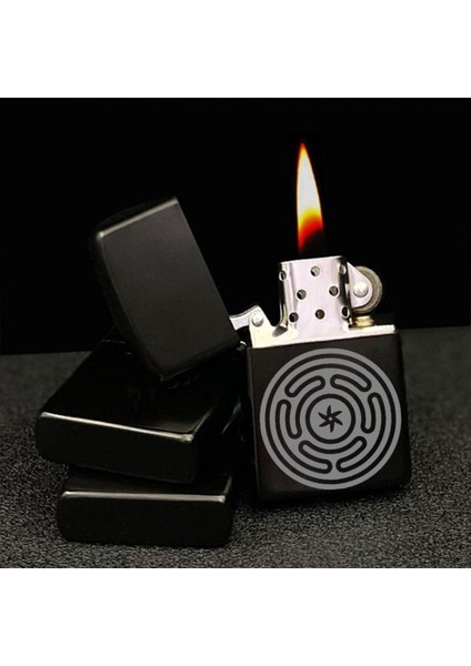 Hecate Çarkı Cadı Sembolü Pagan Tanrıça Lazer Silinmez Resimli Benzinli Çakmak Hediyelik indirimleri