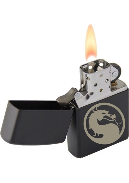 Ejderha Mortal Kombat Sembolü Benzeri Lazer Silinmez Resimli Benzinli Hediyelik Çakmak fiyatları