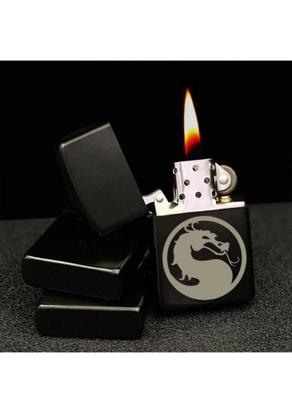Ejderha Mortal Kombat Sembolü Benzeri Lazer Silinmez Resimli Benzinli Hediyelik Çakmak fırsatları