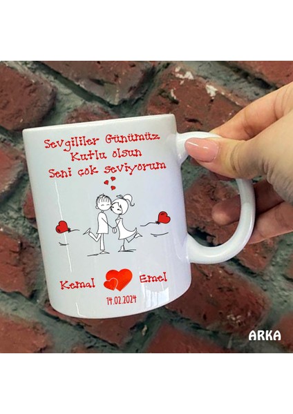 Size Özel Sevgililer Günü Isimli Seramik Baskılı Kupa Bardaklar fiyatları