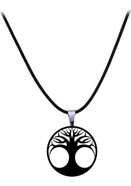 Hayat Ağacı Kolye Denge Ağaç Büyük Boy 6cm Siyah Akrilik Deri Kayış indirimleri